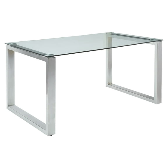Acme Abraham Dining Table in Clear and Chrome