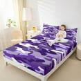 thumbnail image 4 of Manfei Purple Camouflage Bed Sheets,Rustic Farmhouse Cabin King Sheets,Military Camo Sheet Set For Boys Kids,Super Cozy Room Decor,4pcs, 4 of 7