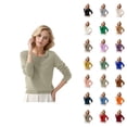 thumbnail image 1 of Chandail pour Femmes Automne Hiver 2026 Tendance Manches Longues Col Rond Tricoté Uni, 1 of 4