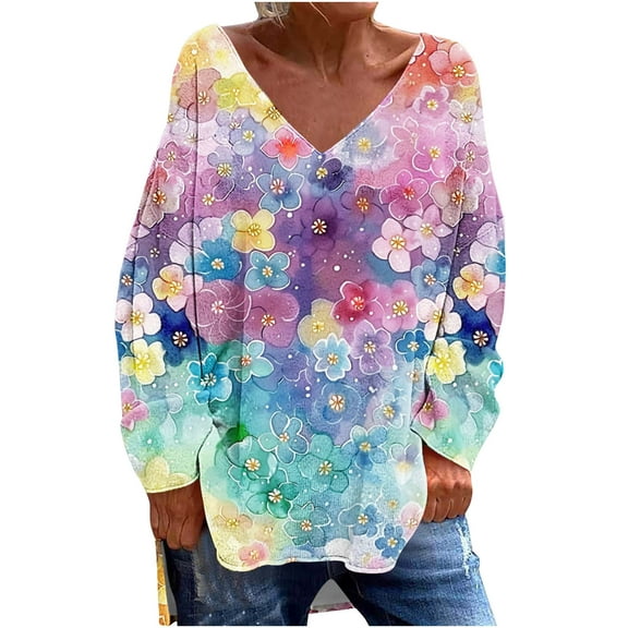 SHE IS My Orders past Orders Fall Long Sleeve Shirts for Women Tops for Women Trendy 3/4 Sleeve Blouses for Women Dressy Casual Plus Womens Tunic Tops 3/4 Sleeve Tee Shirts