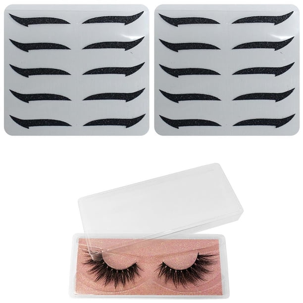 Pegatinas Reutilizables Para Delineador De Ojos Con Pestañas Postizas, Pegatinas Para Delineador De Ojos, Maquillaje De Ojos 10 Pares Eigraketly CE008188-01