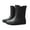 Black, variant on Black Unisex Waterproof Rain Boots Short Ankle Boots Letter Print Accents Slip-Resistant Mid-Calf Boots Ideal For Wet Weather And Gardening Size 43