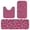 Black and Pink Leopard Print, variant on Pink Leopard Print Bathroom Rug Set 3 Piece,Non-Slip Bath Mat Set with U-Shaped Contour and Runner Soft Absorbent Washable