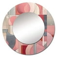 thumbnail image 2 of Designart "Transcendent Angles in Pink IV" Abstract Shapes Pink Large Round Mirror - Round Mirror Wall Décor - Mid-Century Round Printed Mirror 23" x 23" Inch, 2 of 5