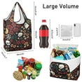 thumbnail image 3 of 5 Pack Foldable Shopping Bag,Halloween Floral Ghosts Pattern Reusable Grocery Bags with Pockets,Large Reusable Tote Bags with Handles Waterproof & Lightweight, 3 of 6