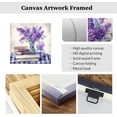 thumbnail image 6 of ZHONGYUTONG Purple Flower Wall Art Rustic Floral Painting Print Lavender Flower Canvas Pictures Bathroom Bedroom Home Farmhouse Wall Decor Frame (16.00"x16.00"), 6 of 6