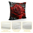 thumbnail image 4 of Shiartex Red Flower Throw Pillows Covers 18x18 Red Rose Gray Black Decorative Pillow Covers for Couch Floral  Pillowcases Farmhouse Pillow Cases Summer Spring (Red Black), 4 of 5