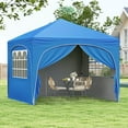thumbnail image 2 of Costway 10 X 10 FT Pop up Canopy Tent Outdoor Easy Setup Sunshade with Wheeled Bag Blue, 2 of 10