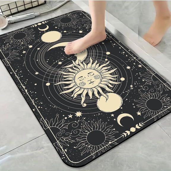1pc Celestial Symbols Bathroom Rug Bathroom Decor and Accessories- Durable,Anti Slip,And Quick Drying,Suitable For Indoor/outdoor Use - Perfect For Bathrooms,Bedrooms,Kitchens