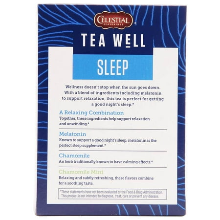 Celestial Seasonings - Tea Well Sleep Melatonin Caffeine-Free Tea ...