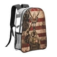 thumbnail image 3 of Kdxio Patriotic Deer Soldier Salute Clear Backpack, Transparent Bookbag for School for Women Men, Capacity Clear Bag for College, Travel, 3 of 7