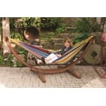 thumbnail image 2 of Double Cotton Hammock with Solid Pine Arc Stand - Oasis (8ft) (FSC Certified), 2 of 2
