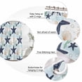 thumbnail image 6 of Shower Curtain Bathroom Set Nautical Starfish Seahorse Seashell Waterproof Fabric Shower Curtains with Grommets&Hooks, Marine Life Pattern Privacy Bath Curtain for Bathtub 48x72in, 6 of 9