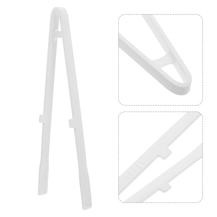 TINKSKY Serving Tongs Silicone Cooking Tongs Comfortable Grip White 1Pack