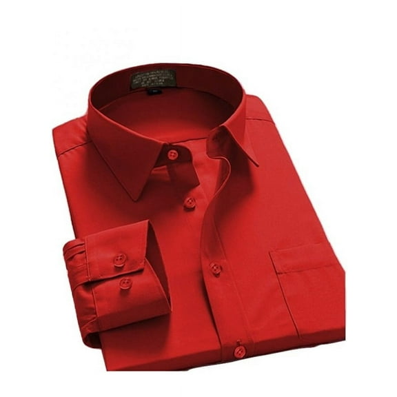 Men Dress Shirt Regular Fit Oxford Solid Color