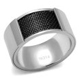 thumbnail image 1 of Men High Polished Stainless Steel Ring with Epoxy in Jet - Size 12, 1 of 1