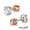 Rose gold, variant on 1 Pair Stainless Steel Stud Earrings CZ Ear Studs Helix Conch Piercings Jewelry-Silver-4mm&2pcs