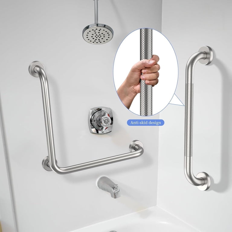 ZUEXT, Brushed Nickel Angled Grab Bar, 16