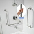 Assisted Grab Rails ZUEXT, Brushed Nickel Angled Grab Bar, 16