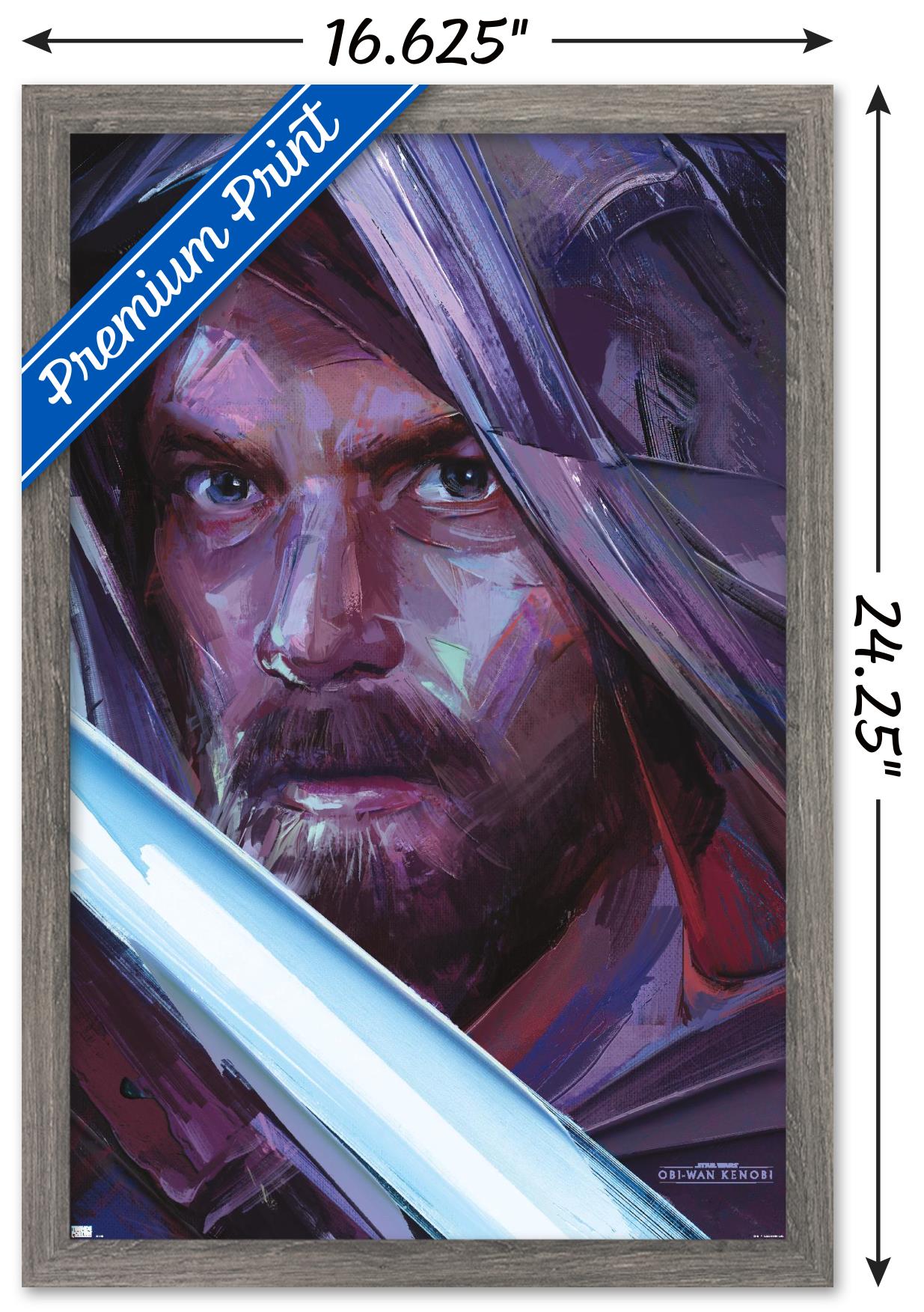 Star Wars: Obi-Wan Kenobi - Obi-Wan Portrait Wall Poster, 14.725" x 22.375" Framed