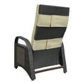 thumbnail image 4 of Resenkos Outdoor Recliner Chair,PE Wicker Adjustable Reclining Lounge Chair and Removable Soft Cushion, Modern Gravity Chairs for Home, Sunbathing or Relaxation (Khaki), 4 of 5