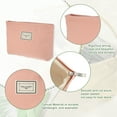 thumbnail image 5 of Unique Bargains Canvas Cosmetic Bag Canvas Zipper Makeup Pouch Bag Travel Make Up Bag Pink, 5 of 7