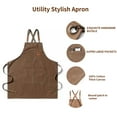 thumbnail image 3 of Men's and women's home kitchen gardening workwear apron with multifunctional pockets,cotton canvas apron, 3 of 7