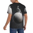thumbnail image 2 of Hirioo Astronaut Sitting On Mercury Planet for Men's Baseball T-shirt Shirts Short Sleeve Casual Summer Button Stretch T Shirts,Size S-4XL-4X-Large, 2 of 7