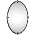 thumbnail image 1 of Uttermost Carrick Oval Contemporary Style Iron Metal Mirror in Black/Silver, 1 of 2