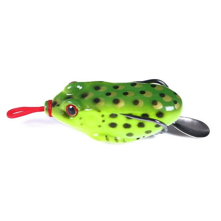 ZCKK 5.5cm/13g Frog Bionic Bait Simulation 3D Eyes Sharp Hook Universal Fishing Soft Rubber Sea Fishing Lure Bait with Jig Spoon Fishing Tackle