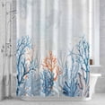 thumbnail image 3 of Seagrass Coral Shower Curtain for Bathroom Decor, Watercolor Ocean Waterproof Fabric Shower Curtain, 72"x72" Set with 12 Hooks, 3 of 9