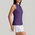 thumbnail image 5 of Hearthz Women's Sleeveless Golf Polo Shirts Quarter Zip Collared Womens Shirts Casual Quick Dry Workout Tennis Women Polo Shirts, 5 of 8