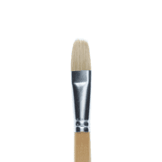 Pro Art White Hog Bristle Filbert Brush Size 10 for Oils and Acrylics