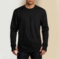 thumbnail image 2 of cfhntfmh Mens Long Sleeve Workout Shirts with Thumb Holes Casual Base Layer Athletic Running Gym Hiking Shirts(Black aa1, Medium), 2 of 6