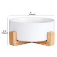 thumbnail image 2 of Cuenco para perros AHX de cerámica con soporte de madera antideslizante de 2,4 L de capacidad, 2 of 7