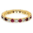 thumbnail image 4 of Auriga Fine Jewelry 14K Yellow Gold Lab Grown Diamond VS/SI GH & Cr Ruby Eternity Band for Women Size 6, 4 of 6