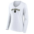 thumbnail image 2 of Women's White LAFC Victory Arch Logo Long Sleeve V-Neck T-Shirt, 2 of 3