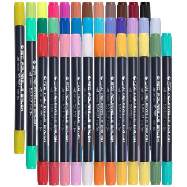 24/36 Colors Dual Tip Brush Pen Art Marker Set Drawing Markers Dual