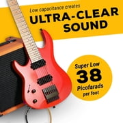 gls audio 20 foot guitar instrument cable - 1/4 inch ts to 1/4 inch ts 20 ft brown yellow tweed cloth jacket - 20 feet pro cord 20 phono 6.3mm - single