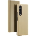 thumbnail image 3 of Compatible with Samsung Galaxy Z Fold 4 Case with Kickstand Leather Clear View Makeup Mirror Design Glitter Luxury Shockproof Protective Flip Case for Samsung Galaxy Z Fold 4 Mirror Gold QH, 3 of 12