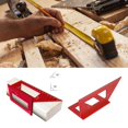 thumbnail image 2 of Woodworking T Type Gauge Multifunctional Square Aluminum Alloy 45° 90° Scale Ruler (Red ), 2 of 6