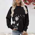 thumbnail image 2 of Holzkary Sweatshirts for Women Hoodies Women's Autumn Winter Round Neck Dandelion Print Loose Casual Warm Hoodie Graphic Printed Pullover Top Comfy Fall Winter Outfits Clothes 2025 Fashion Black Xl, 2 of 4
