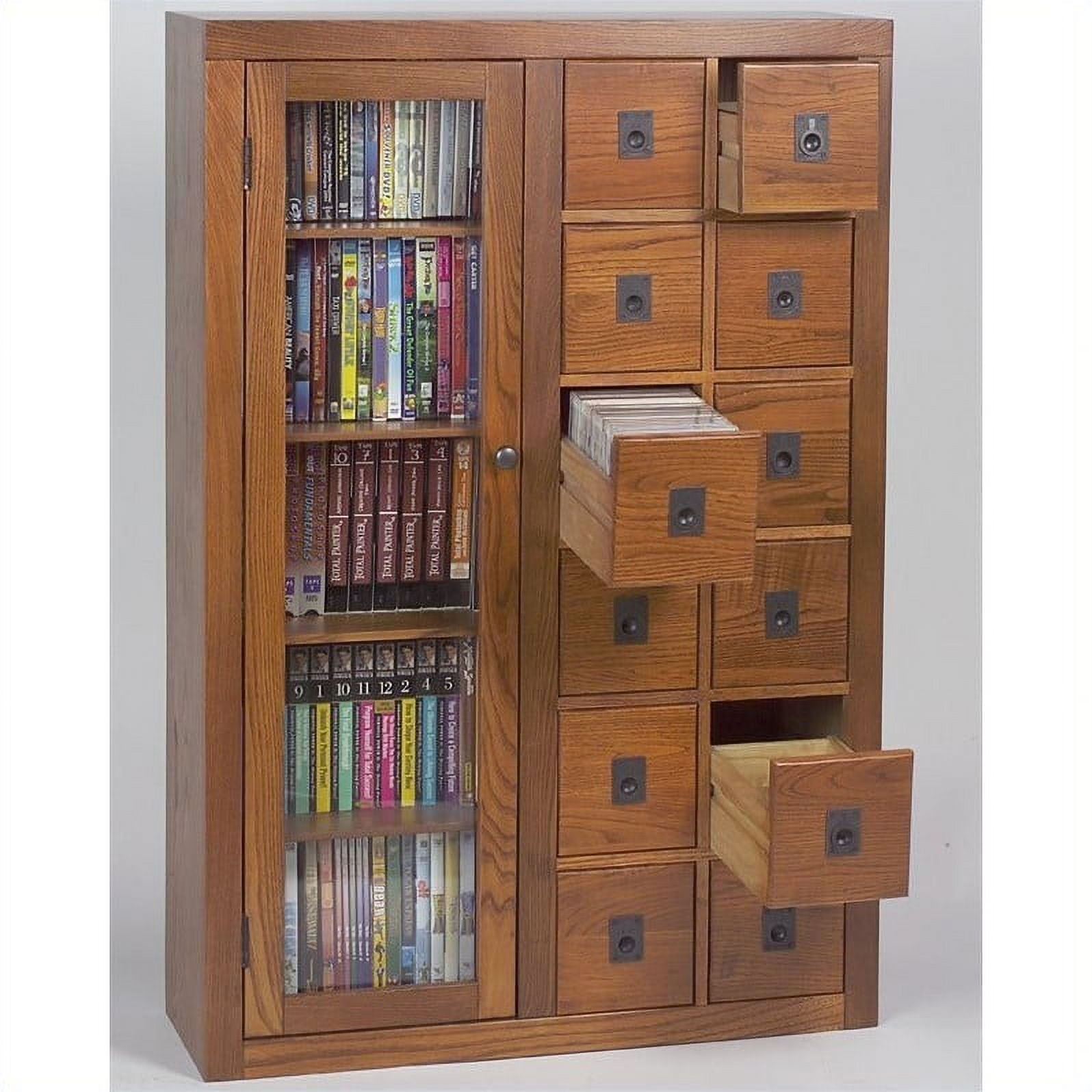 ルーシーズバスケット　CDキャビネット Leslie Dame Librarian's Glass Door Multimedia Cabinet-Finish:Dark