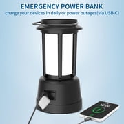 Solar Camping Lantern, 3 Light Modes 6000mAh Rechargeable Emergency Tent lights, Lantern with Hand-Cranked Power, LED Lantern Camping for Backpacking Hiking Fishing