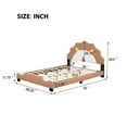 thumbnail image 5 of Full Size Upholstered Leather Platform Bed With Lion-Shaped Headboard, Brown, 5 of 9