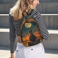 thumbnail image 5 of Lsque Sunset Prairie Meditating Horse Pattern Canvas Daypack, Durable Backpack, High-quality Versatile Backpack,Vintage Compact Backpack-Small, 5 of 6