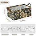 thumbnail image 3 of 2 Pack Collapsible Storage Bins Fabric Shelf Baskets with Handles Closet Organizer Gold Flowers and Leaves 16.9x11.4x7.7, 3 of 8