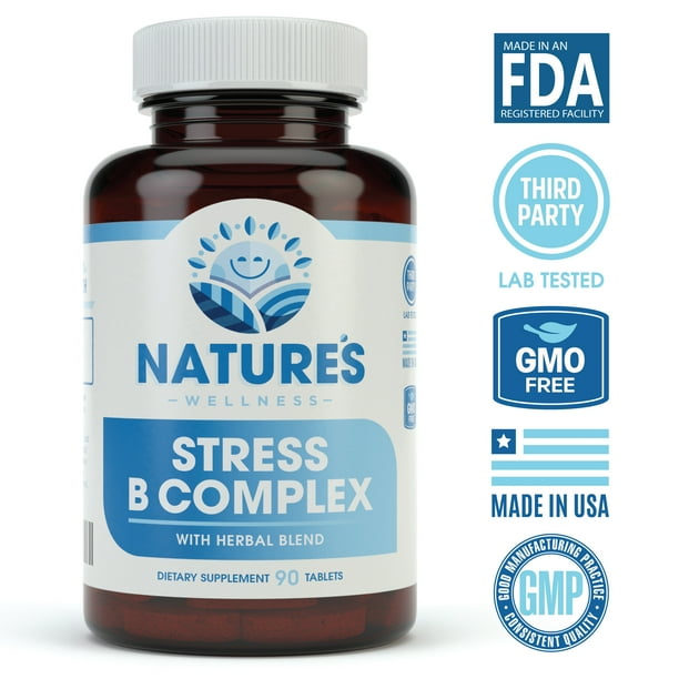 Vitamin B Complex Stress Relief All Natural Anxiety Relief Mood Enhancer And Stress Support Supplement