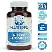 Vitamin B Complex Stress Relief | All Natural Anxiety Relief, Mood Enhancer and Stress Support Supplement | Stress B Complex with Herbal Extract Blend Plus Vitamin C, PABA, and Choline - 90 Count