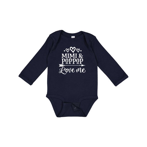 Inktastic Mimi and Poppop Love Me Girls Long Sleeve Baby Bodysuit